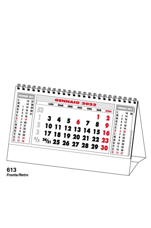 Calendario da Banco Senza Illustrazione