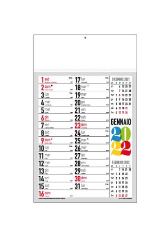 Calendario Olandese 4 colori