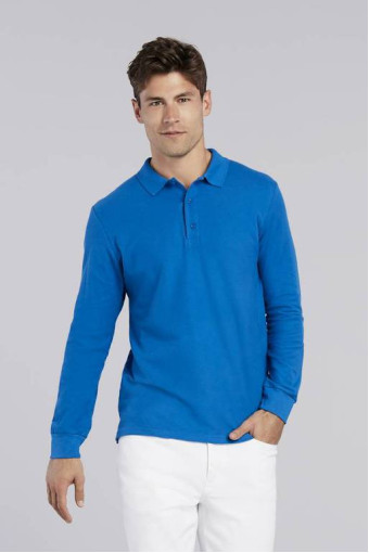 Polo manica lunga Uomo premium cotton Gildan